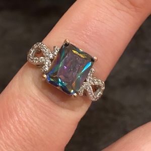 NEW Mystic gemstone sterling silver ring